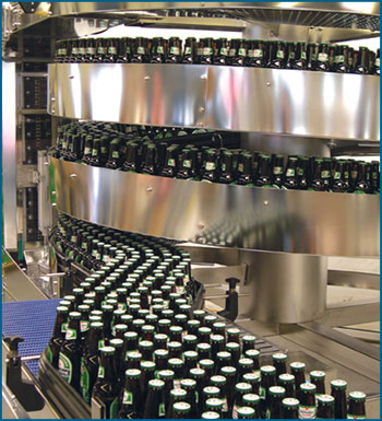 Ryson Spiral conveying bottles