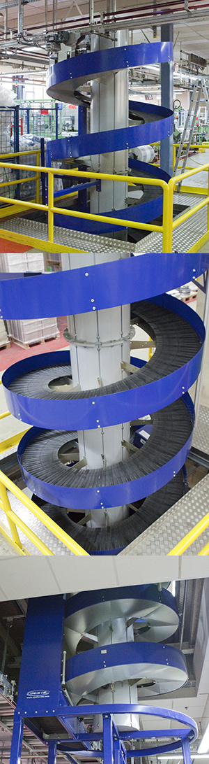 Tall Case Ryson Spiral that Spans 3 Production Floors