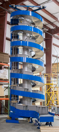 Ryson Spiral used for vertical indexing with totes