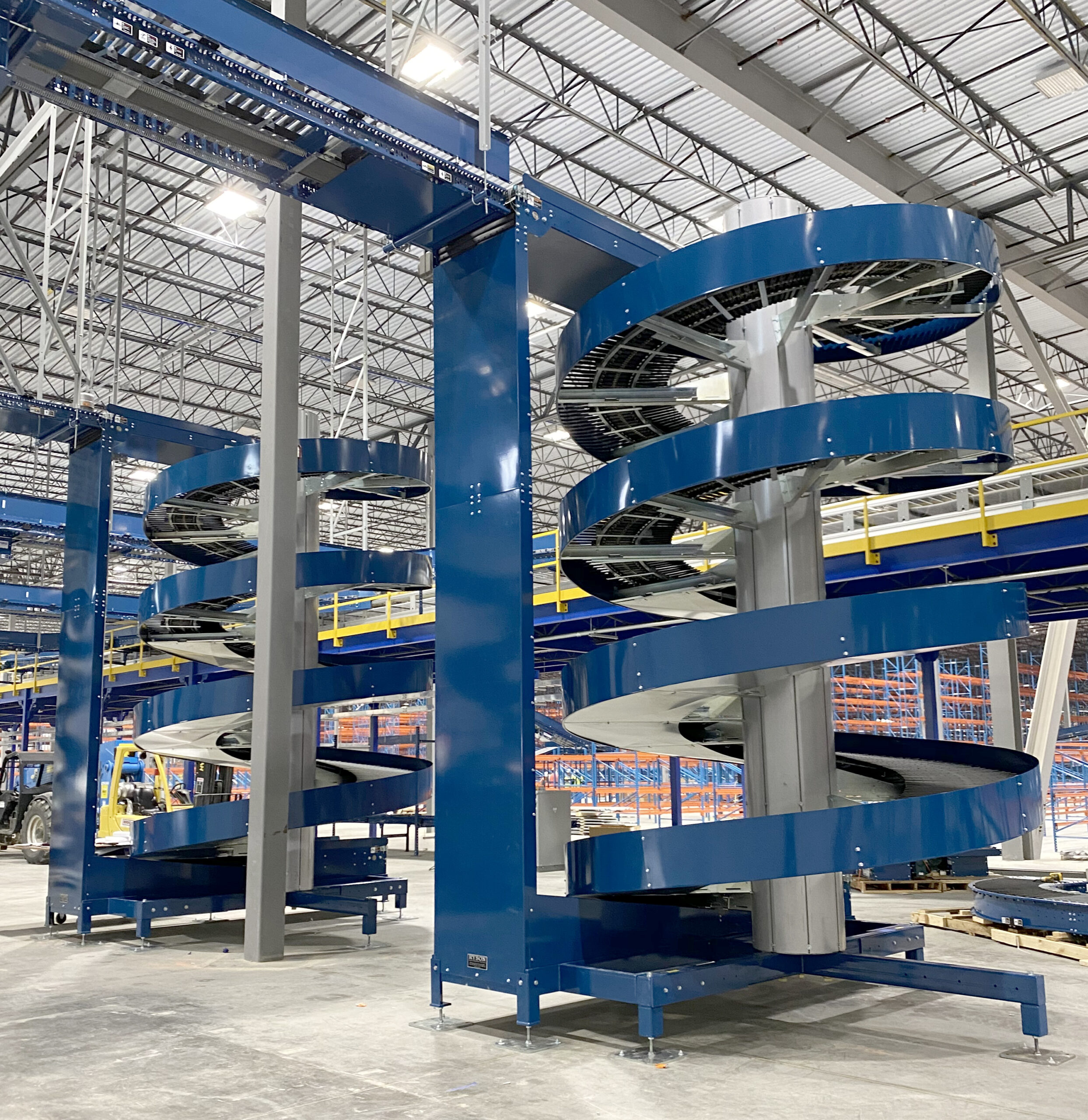 RYSON Wide Trak Spirals in Large Multi Level Distribution Operations