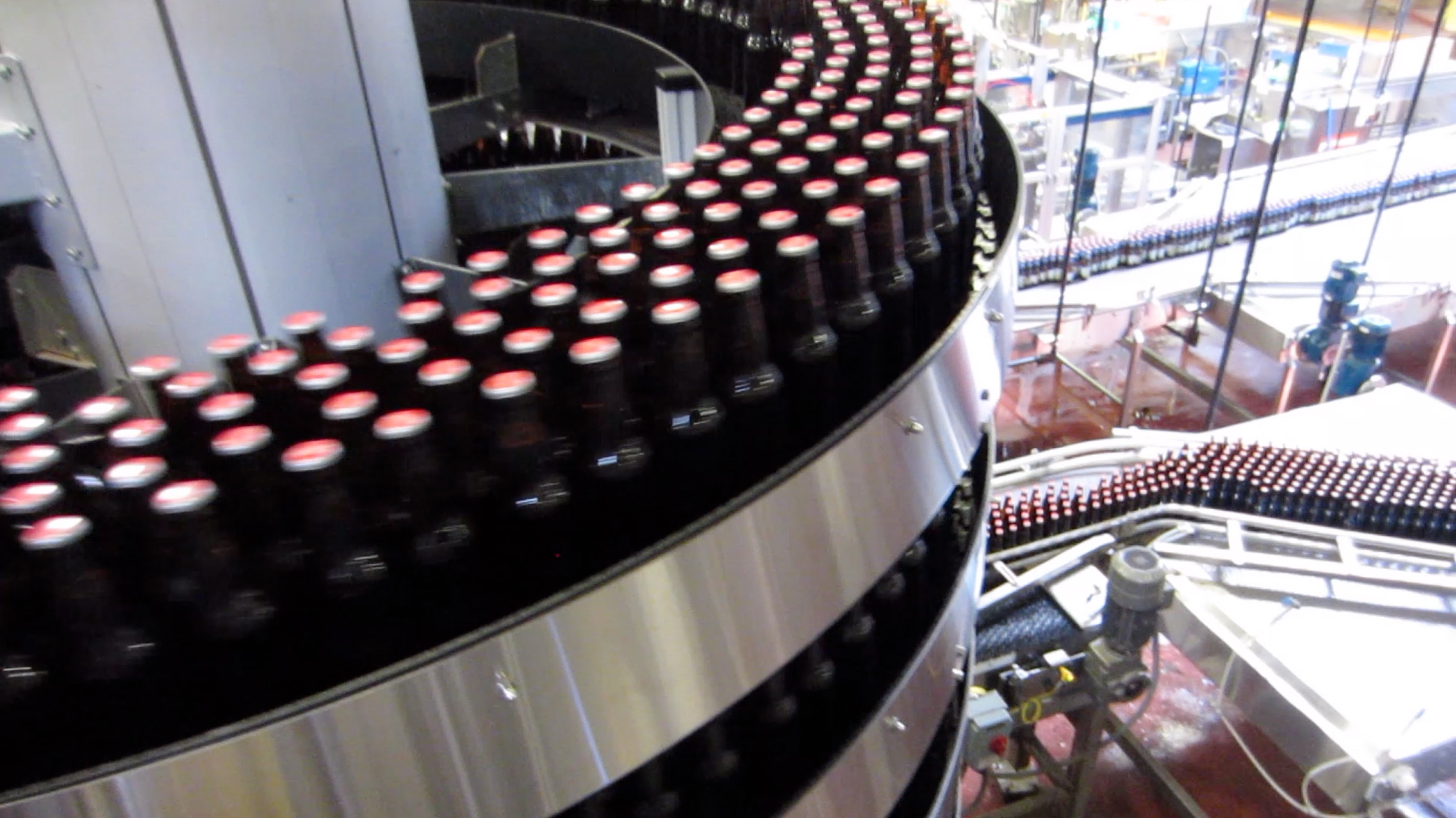 Ryson Mass Flow Spiral Conveyor at a Brewery