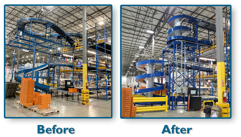 Ryson Spirals Replace older vertical conveying equipment